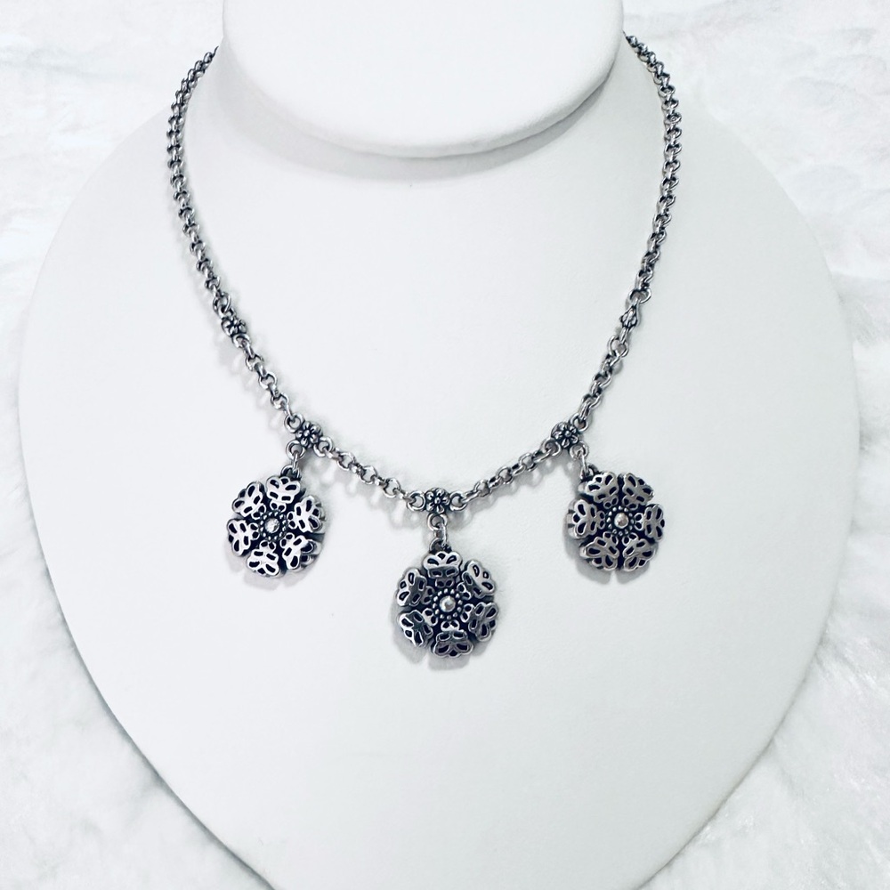 NWT, Brighton “Pierced Pansy” Flower Necklace